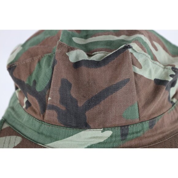 Vintage 60s 70s Streetwear Faded Military Style Camouflage Hat Cap 7 5/8 USA - Picture 3 of 9